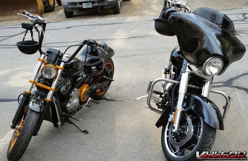 My Brothers HD V-Rod and my 2005 Vulcan classic with the HD SG wheel &fender conversion