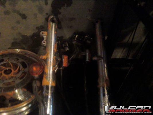 Vulcan front forks wheel paint stripper 33112

I am/have done the body work myself with some advice from my son who is skilled in auto body work and he will be painting the bike for me.