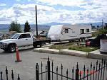 We camp, this is the Dodge diesel and trailer in Butte, Montana