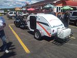 2012 07 21 Big Triumph towing teardrop camper in Parrsboro, NS