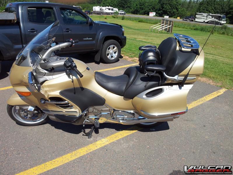 2012 07 08  BMW touring bike.  Nice, smooth ride.  My truck in the background